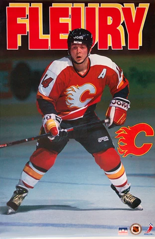 THEOREN FLEURY Vintage Original 1995 Calgary Flames Starline Action 22x34 POSTER Cover