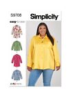 Simplicity Sewing Pattern S9708 Shirtl Blouse Top Misses Plus Size 30W-38W