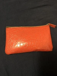 Markus Lupfer Orange Patent Leather Snakskin Purse/Make Up Bag/Clutch - Picture 1 of 7