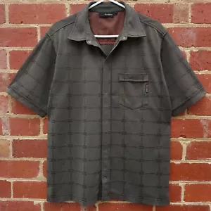 Vintage 90s Y2K BILLABONG Mens Brown Clip Button Up Surf Casual Shirt - Medium - Picture 1 of 3