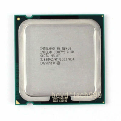 INTEL CORE 2 QUAD Q8400 PROCESSOR 2.66GHZ/4M/1333（SLGT6）LGA 775/Socket T CPU - Image 1 of 2