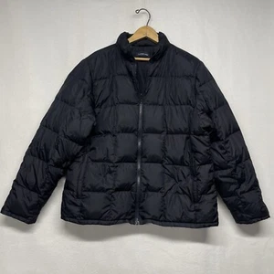 Lands End Goose Down Puffer Jacket Womens Large 14-16 Black - Picture 1 of 13