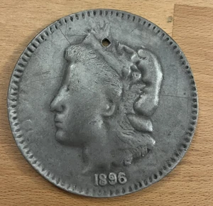1896 Bryan Geld 16 bis 1 NIT Medaille Münze satirisch politisch 3,5 Zoll Durchmesser - Bild 1 von 3