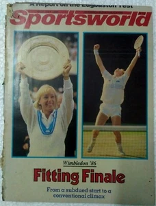INDIA SPORTSWORLD JULIO 1986 WIMBLEDON, MARADONA, GUBBY ALLEN, KAPIL DEV, CARL L - Imagen 1 de 11