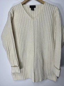 Vintage The Limited Chunky Cable Knit Fisherman’s Sweater Size Small Cream - Picture 1 of 8