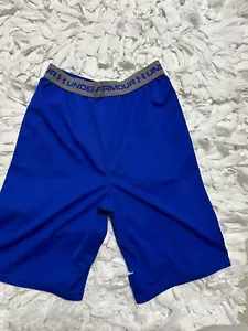 Under Armour Shorts Youth XL Blue Training Compression HeatGear - Picture 1 of 4