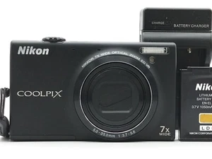 Nikon COOLPIX S6100 Black 16.0MP 7x Zoom Compact Digital Camera from Japan - Picture 1 of 15