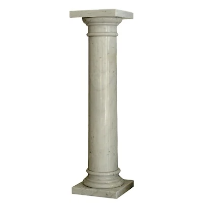 Colonne En Marbre Blanc De Carrare Design Italien H 100cm - Photo 1/2