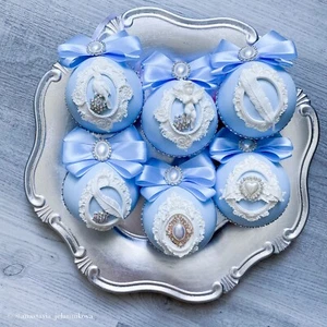 Blue Christmas Ornaments Magic Angel Handmade Decor White Crystal Decoration - Picture 1 of 8