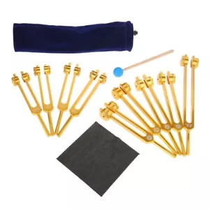 Chakra Tuning Fork Set Aluminum Alloy For Stress Alleviation Relaxation Gold - Picture 1 of 6