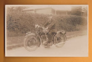 Motorcycle- Man on Motorcycle. Early Postcard - Picture 1 of 1
