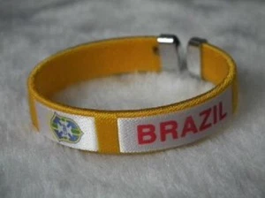 Brazil World Cup Football Sports Souvenir Bracelet Silicone - One Bracelet - Picture 1 of 4