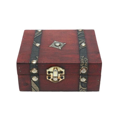  Archaistic Style Storage Boxes Double Belt Small Wooden Boxes for Schoolroom - Image 1 of 4