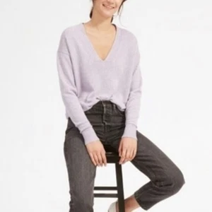 Everlane 100% Cashmere V-Neck Sweater Heathered Lavender Size Small - Picture 1 of 7