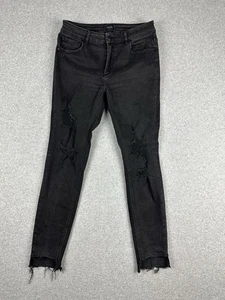 Decjuba Women's Denim Jeans Size 12 W30" Skinny Stretch Black Raw Hem Distressed - Bild 1 von 17