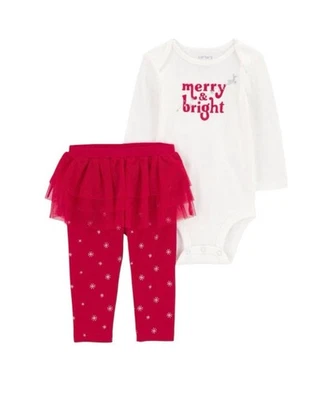 Carter’s Just One You Bebé Niña Navidad Tutú Set 2 Piezas - Talla 3 Meses Nuevo Con Etiquetas Foto 1 de 3