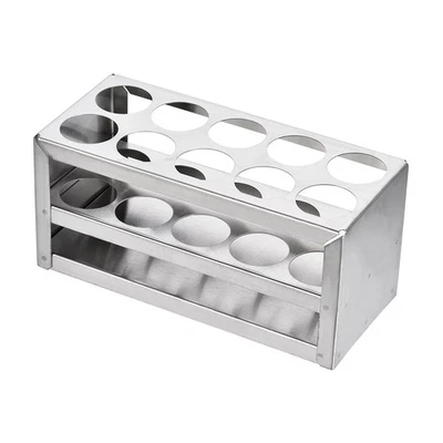 Stainless Steel Test Tube Holder Rack 10 Hole 3 Layer 85mm H for 26-29.5mm Tubes - Image 1 of 3