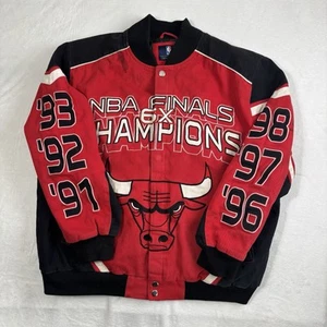 VTG G-III Chicago Bulls Jordan Black 6X NBA Champions Jacket Men's XXL Stains - Picture 1 of 13