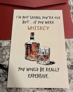 "Tarjeta de felicitación en blanco de cumpleaños Getting Old divertido whisky esposo papá tío 4,6""x7""" - Imagen 1 de 7