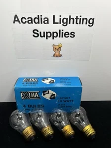 ⚡️Lot Of 4⚡️EXTRA Long Life Pre-tested Bulbs 130V 15W 60503 Clear Brass Base - Picture 1 of 4