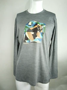 Smartwool Bear Country Graphic Long Sleeve Tee Gray Medium 17155-545 - Picture 1 of 10