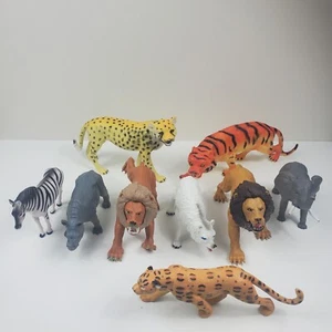Lot Of 9 Unbranded Large Scale Wild African Animals Plastic Action Figures - Picture 1 of 20