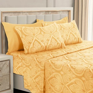 Luxury Deep Pocket 6 Piece Bed Sheet Set 1800 Series Hotel Comfort Paisley Sheet - Picture 1 of 90