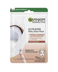 10 x Garnier Skin Active Nutri Bomb Milky Tissue Mask Coconut + Hyaluronic Acid - Picture 1 of 2