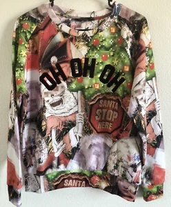 Original Eleven Paris HO HO HO SANTA STOPS HERE Adult Sweatshirt Limited Xmas M - Picture 1 of 12