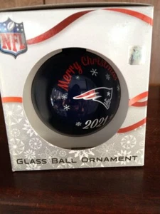 New England Patriots Glass Ball Ornament Christmas Holidays NFL 2021  - Picture 1 of 3