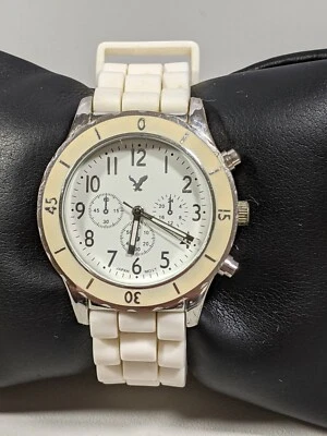 American Eagle White Dial Silver tone Case Rubber Dial 9 Inch - Image 1 of 4