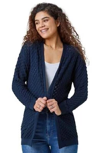 Cotton Blend Waffle Knit Cardigan for Women UK - Ladies Roman - Picture 1 of 34