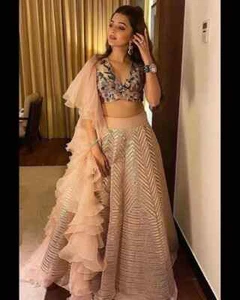 New Launching Kasturi Silk Peach Lehenga Choli With Dupatta For Reception Wear - Picture 1 of 10