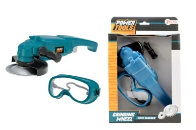 TOITOYS Spielzeug Winkelschleifer inkl. Brille Kinder Werkzeug Baustelle Arbeiter