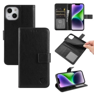 Leather Kickstand Flip Card Slot Wallet Case For iPhone 15 14 S24 S23 S22 - Picture 1 of 67