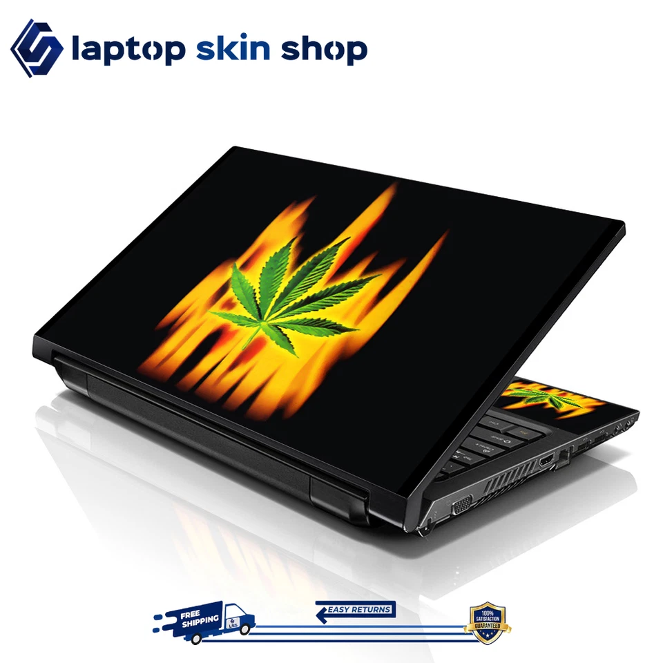 Laptop Skin Sticker Decal Cover Leaf on Fire Notebook Dell Apple Asus 13-16 inch - Image 1 of 4