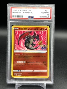Radiant Charizard 011/078 -Ultra Rare Pokemon Card- Pokemon GO PSA 10 Gem Mint - Picture 1 of 3