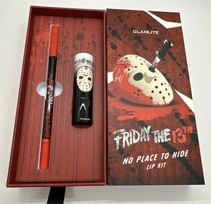 GLAMLITE X FRIDAY THE 13TH LABIAL KIT SIN LUGAR PARA ESCONDERSE NUEVO - Imagen 1 de 3