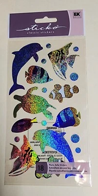 Дельфин рыбы наклейки совершенно новый в упаковке нераспечатанный стикер голографический альбом для вырезок - Изображение 1 из 3