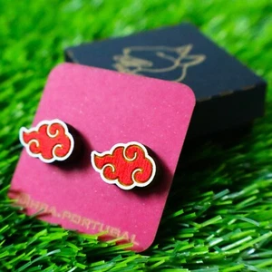 Wooden Anime Earrings, Naruto Akatsuki Colorful Gift for her, Valentine's Day - Picture 1 of 2
