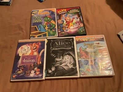 DVD lot Alice in Wonderland  Masterpiece The Aristocats The Land Before Time kid - Image 1 of 4