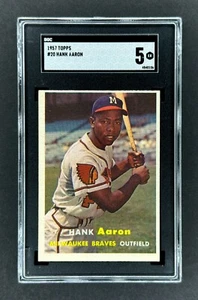 1957 Topps #20 Hank Aaron (Milwaukee Braves) SGC 5 EX HOF! - Picture 1 of 2