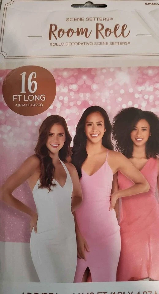 Amscan Scene Setters 16 Foot Birthday Blush Room Roll Photo Backdrop