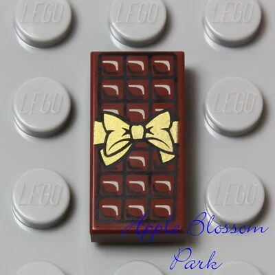 NUEVO Lego Minifigura Caja de Chocolate CANDY BAR 1x2 Azulejo Marrón Niña Amigas con Arco Dorado Foto 1 de 3