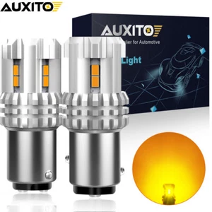 AUXITO Pair 1157 LED Turn Signal Parking Bulb Light Lamp Error Free Amber Yellow - Imagen 1 de 12