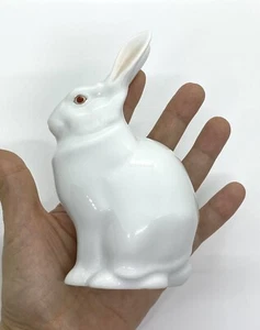 Herend Porcelain White Bunny Rabbit Figurine 5.1/2 X 3 X 2” - Picture 1 of 12