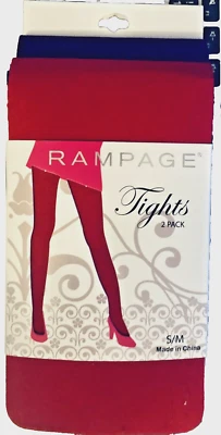Rampage COLOR Two Pack Tights Rose and Purple Womens SZ SM 95-125 lbs NEW - Image 1 of 4