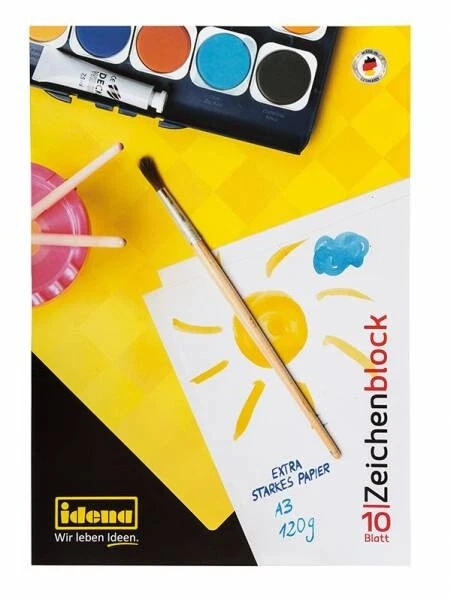 IDENA ZEICHENBLOCK ZEICHEN BLOCK A3 120G 10 BLATT NEU