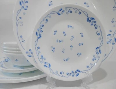 NEW 12-pc Corelle PROVINCIAL BLUE DINNERWARE SET Dinner Bread PLATES 18-oz BOWLS