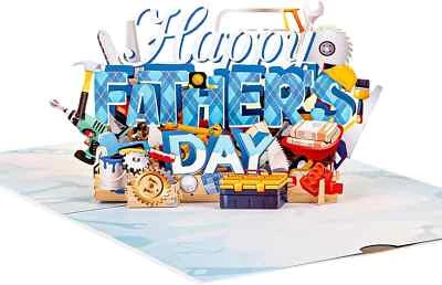Happy Fathers Day Pop Up Card 3D Gift For Dad Husband Funny Fathers Day Greeting - Image 1 of 4